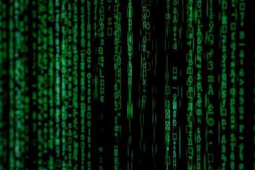Layered green matrix code symbolizing encrypted onion routing layers