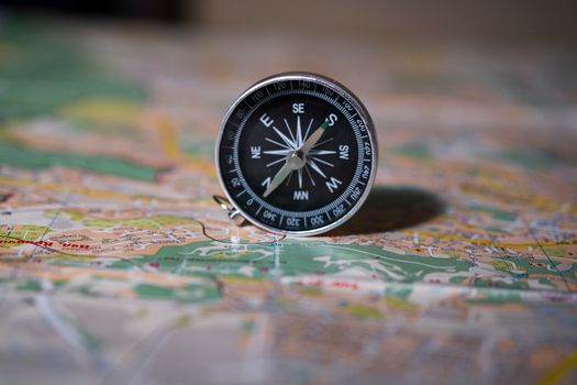 A compass on a map, representing navigating to real, working darknet market links